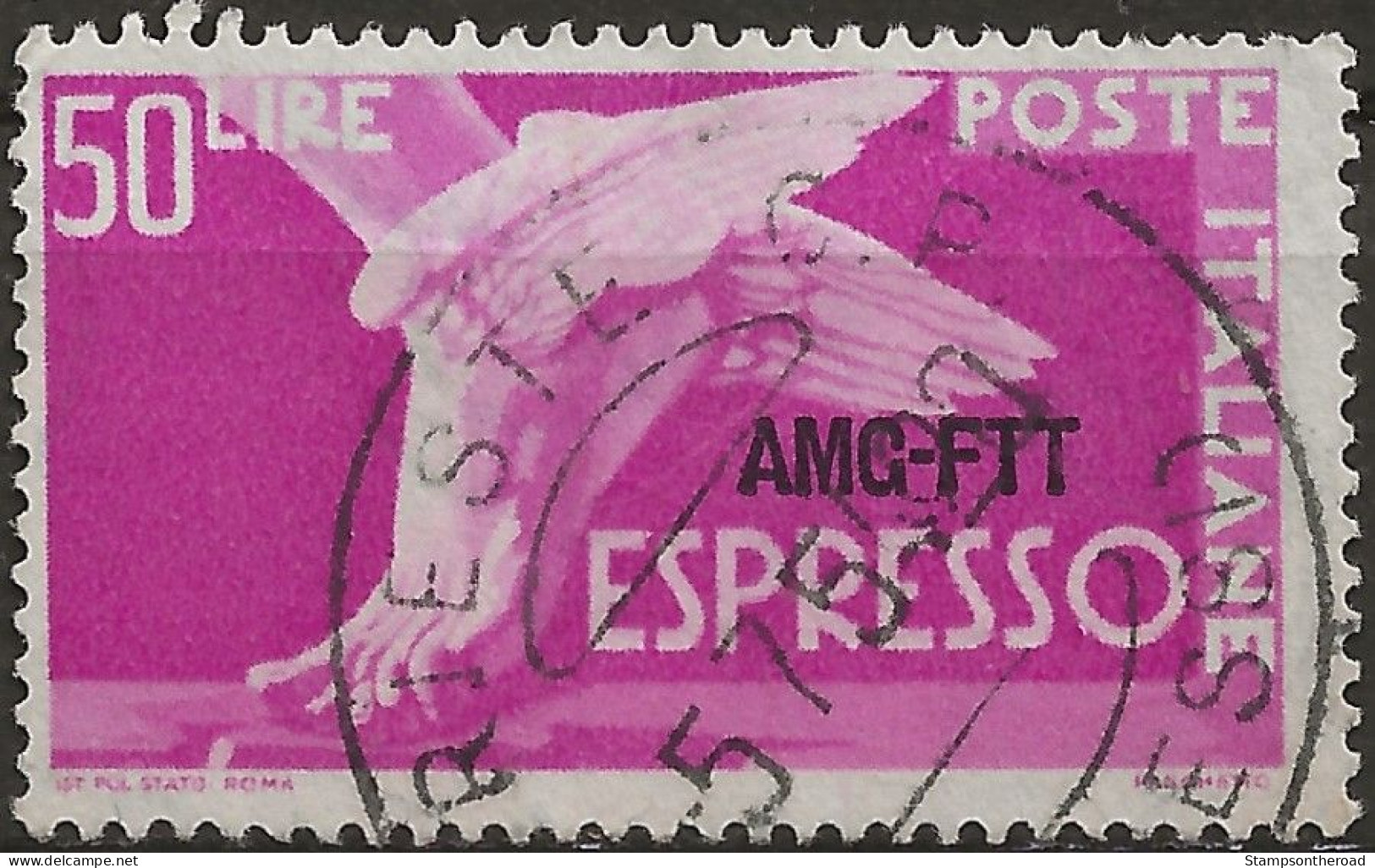 TZAE7U - 1952 Trieste Zona A, Sassone Nr. 7, Espresso, Francobollo Usato Per Posta °/ - Express Mail