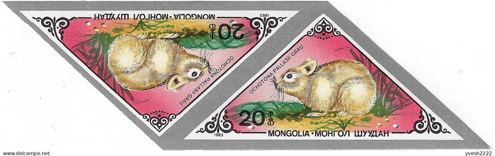 Mongolie 1983 Y&T 1271 à 1277 Non Dentelés En Paires. Pika, Gerboise, écureuil, Souris, Hérisson, Musaraigne, Tamia - Knaagdieren