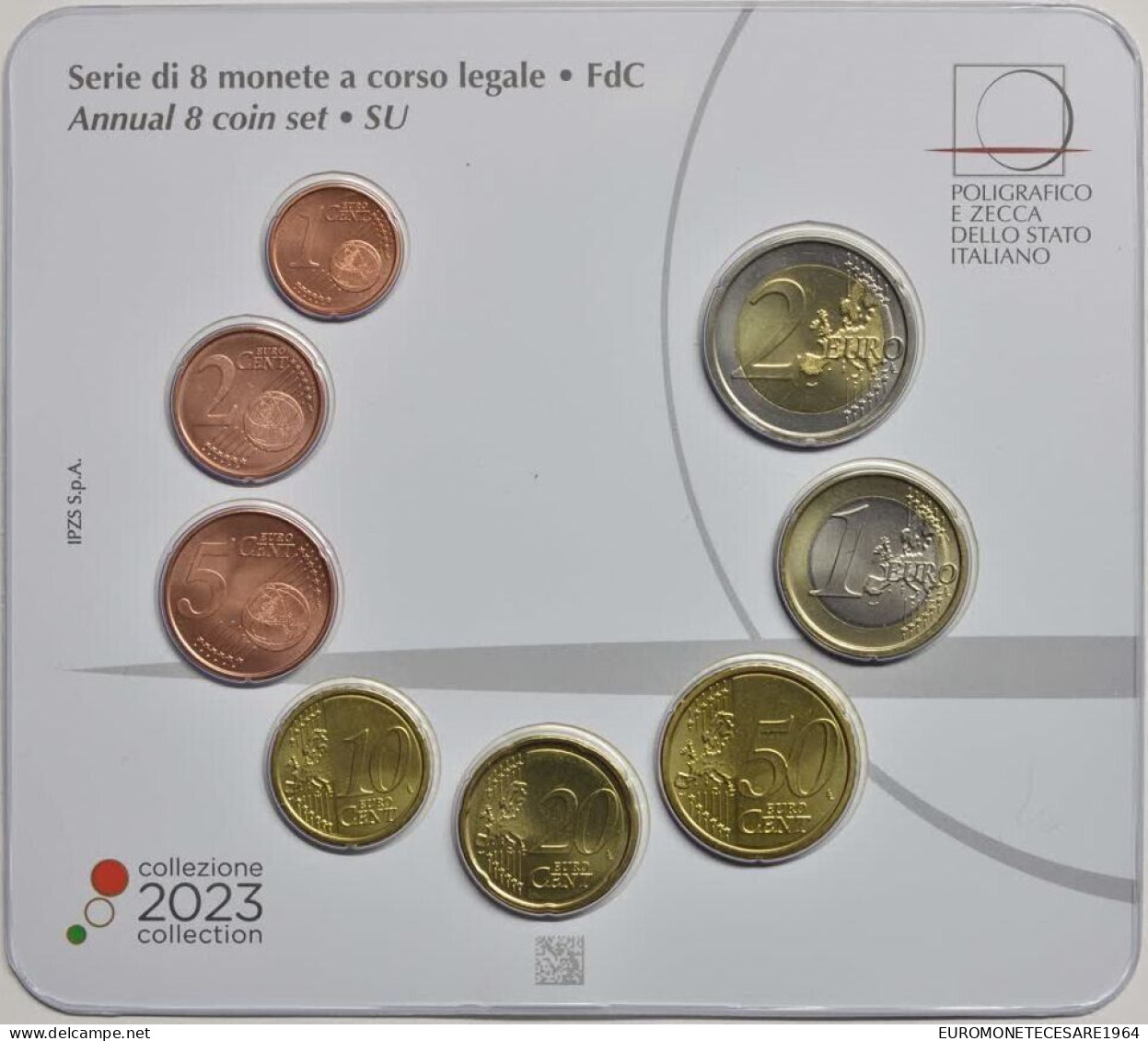 ITALIA 2023 SERIE EURO  8 MONETE  F.D.C. B.U. - Italie
