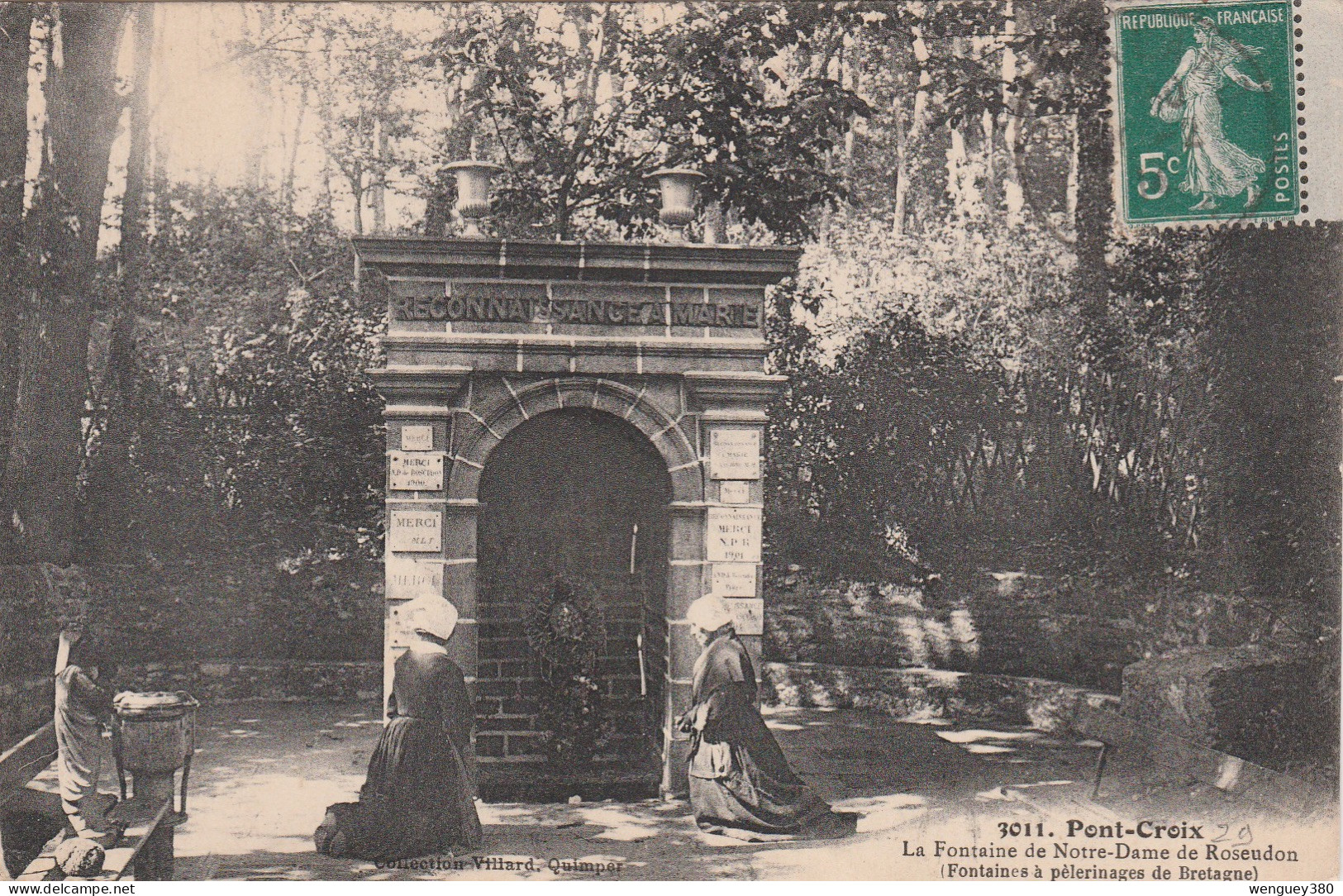 29 PONT- CROIX  La Fontaine De Notre Dame De Rosendon  (Fontaine à Pélérinage De Bretagne)  TB  PLAN 1914.  RARE  V Desc - Pont-Croix