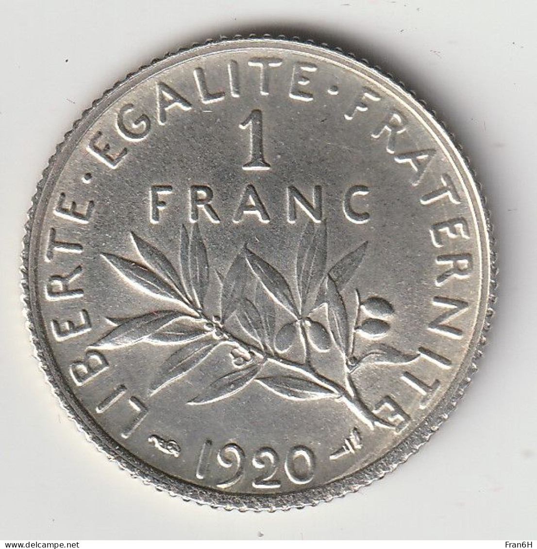 Semeuse 1 Franc Argent 1920 - Silver - - 1 Franc