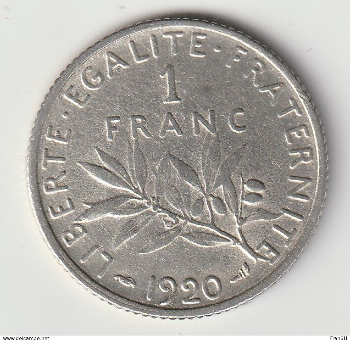 Semeuse 1 Franc Argent 1920 - Silver - - 1 Franc