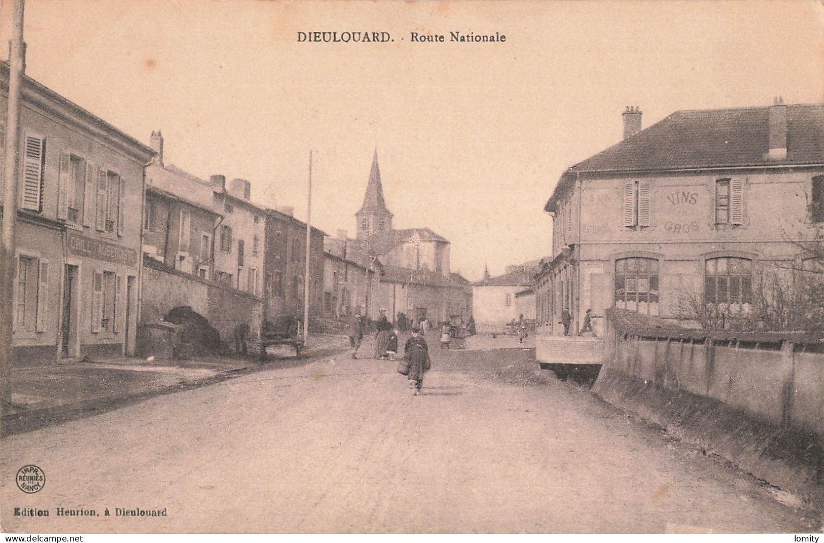 54 Dieulouard Route Nationale CPA Carte écrite En 1915 - Dieulouard