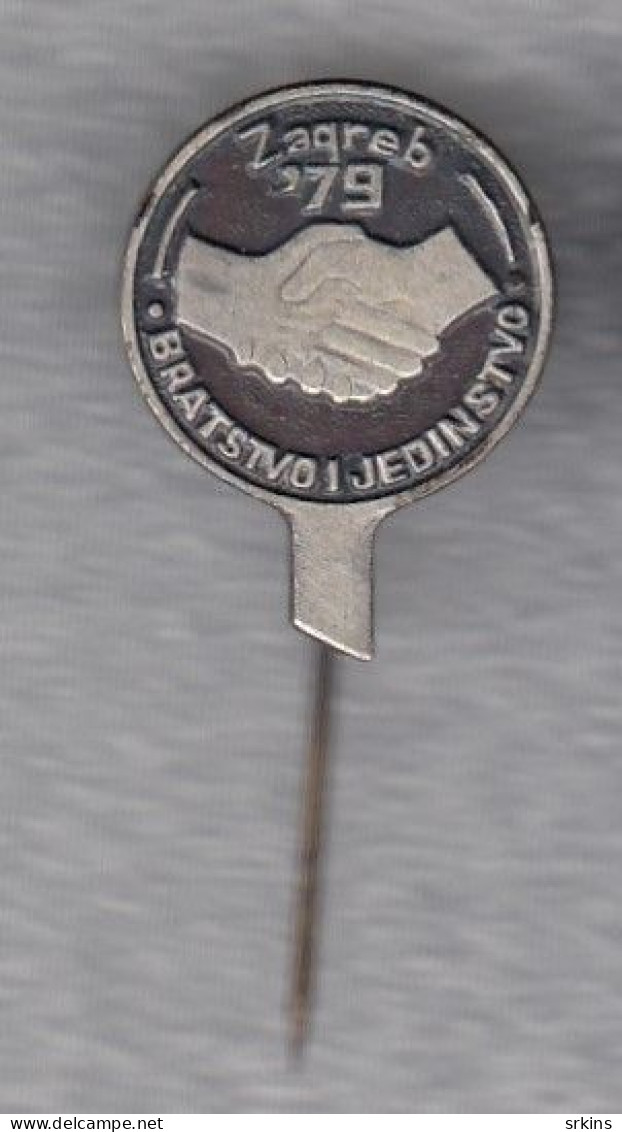 Pin Badge Anstecknadel BRATSTVO JEDINSTVO 1979 Table Tennis Club Tournament Yugoslavia Tischtennis Tennis De Table - Tischtennis