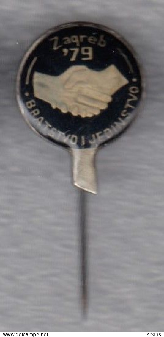 Pin Badge Anstecknadel BRATSTVO JEDINSTVO 1979 Table Tennis Club Tournament Yugoslavia Tischtennis Tennis De Table - Table Tennis