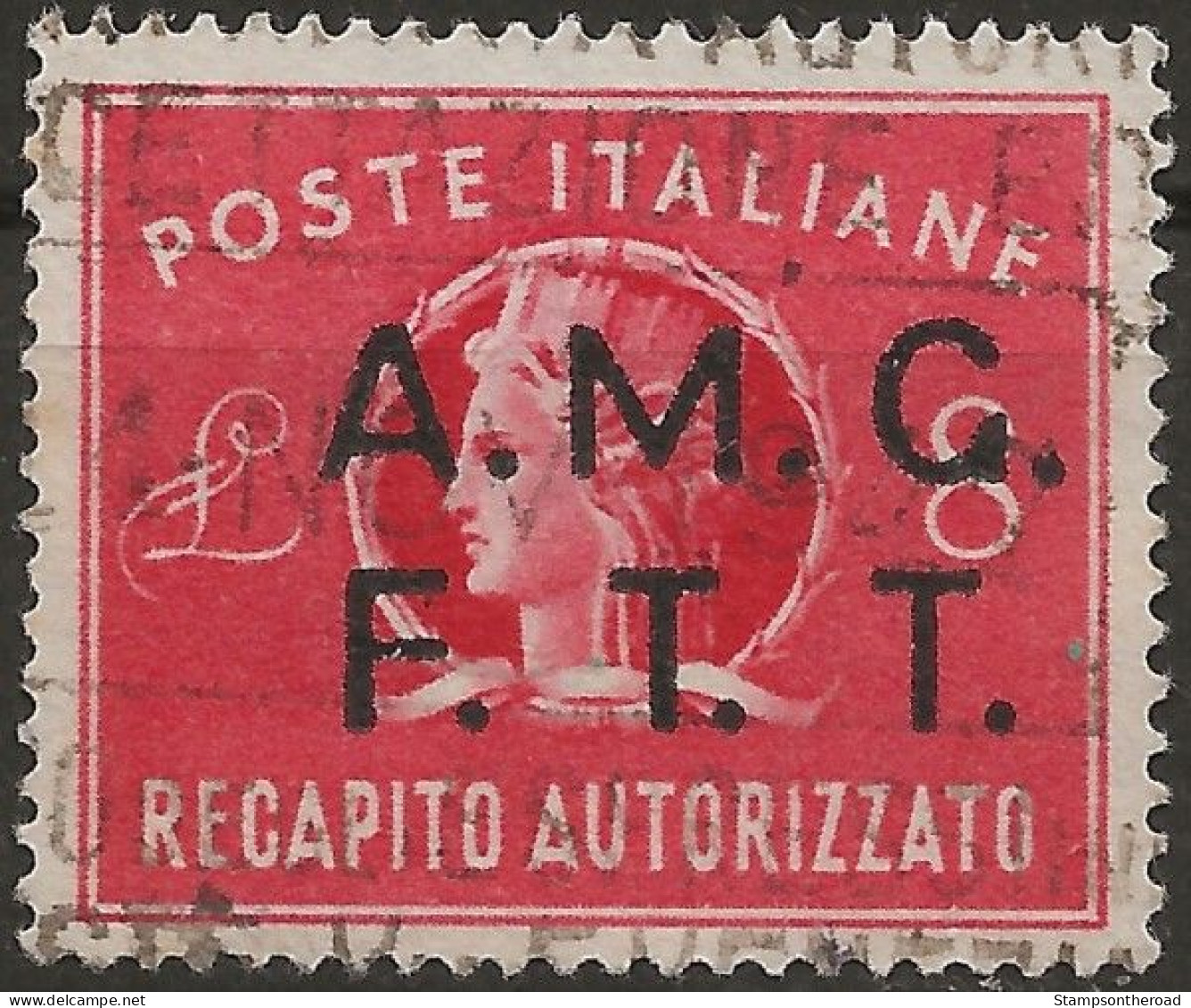 TZARA2U - 1947 Trieste Zona A, Sass. Nr. 2, Recapito Autorizzato, Francobollo Usato Per Posta °/ - Autres & Non Classés