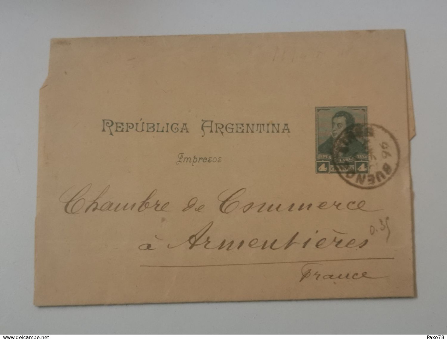 Faja Postal, Argentina, 4 Centavo - Postal Stationery