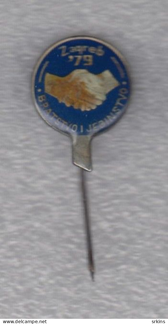 Pin Badge Anstecknadel BRATSTVO JEDINSTVO 1979 Table Tennis Club Tournament Yugoslavia Tischtennis Tennis De Table - Tischtennis