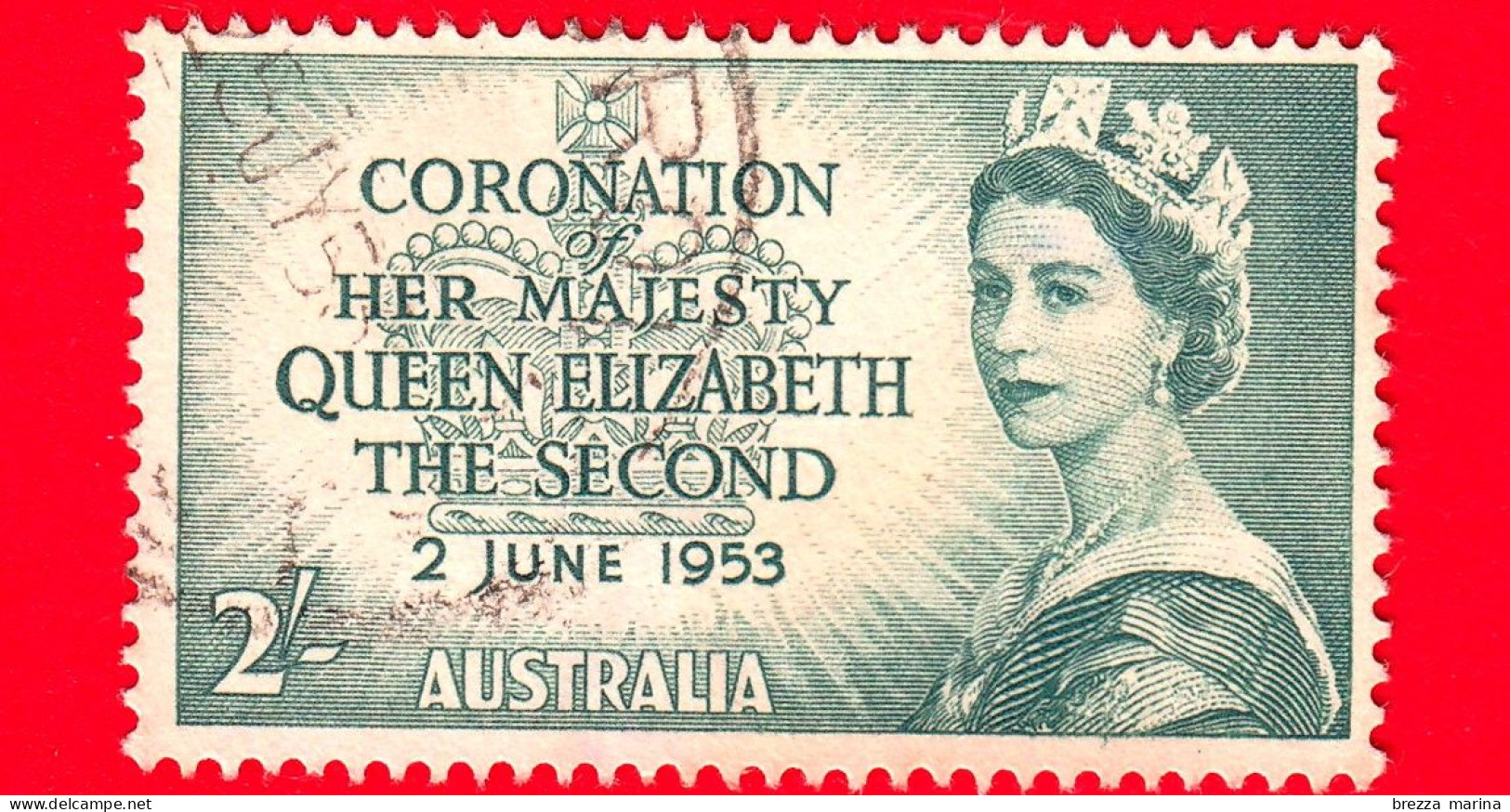 AUSTRALIA - Usato - 1953 - Incoronazione Della Regina Elisabetta II - 2 - Usados
