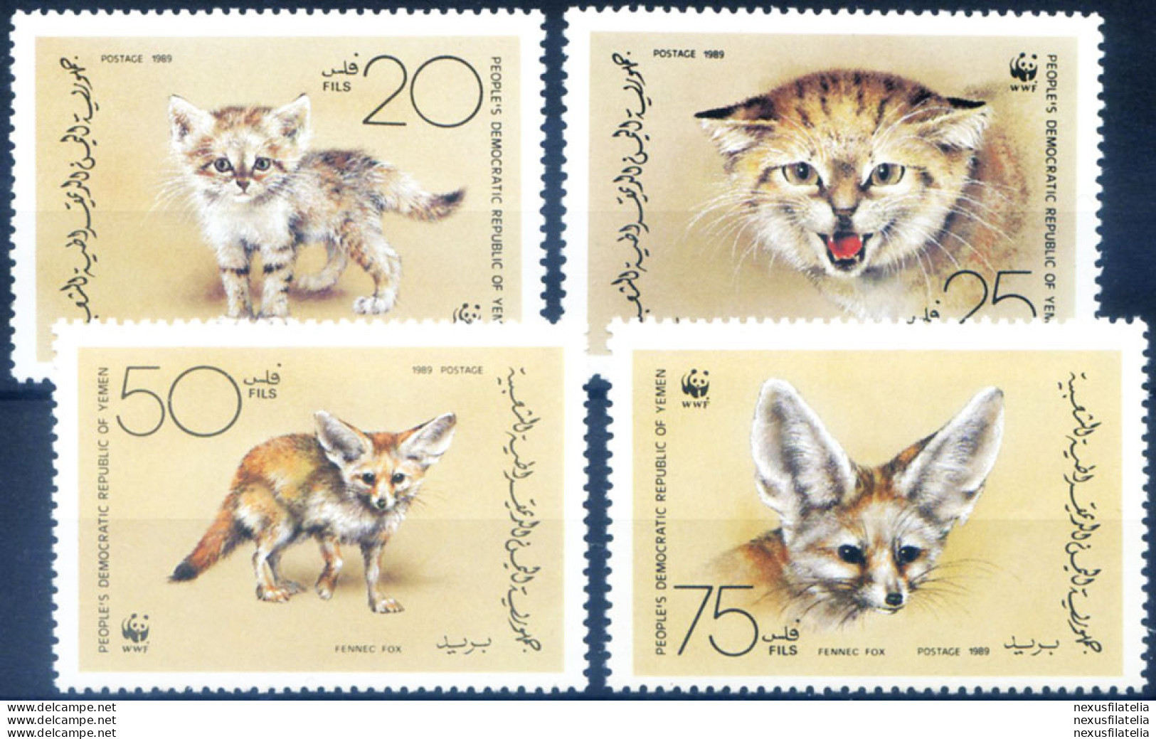 Fauna. WWF. Gatto E Fennec 1989. - Yemen