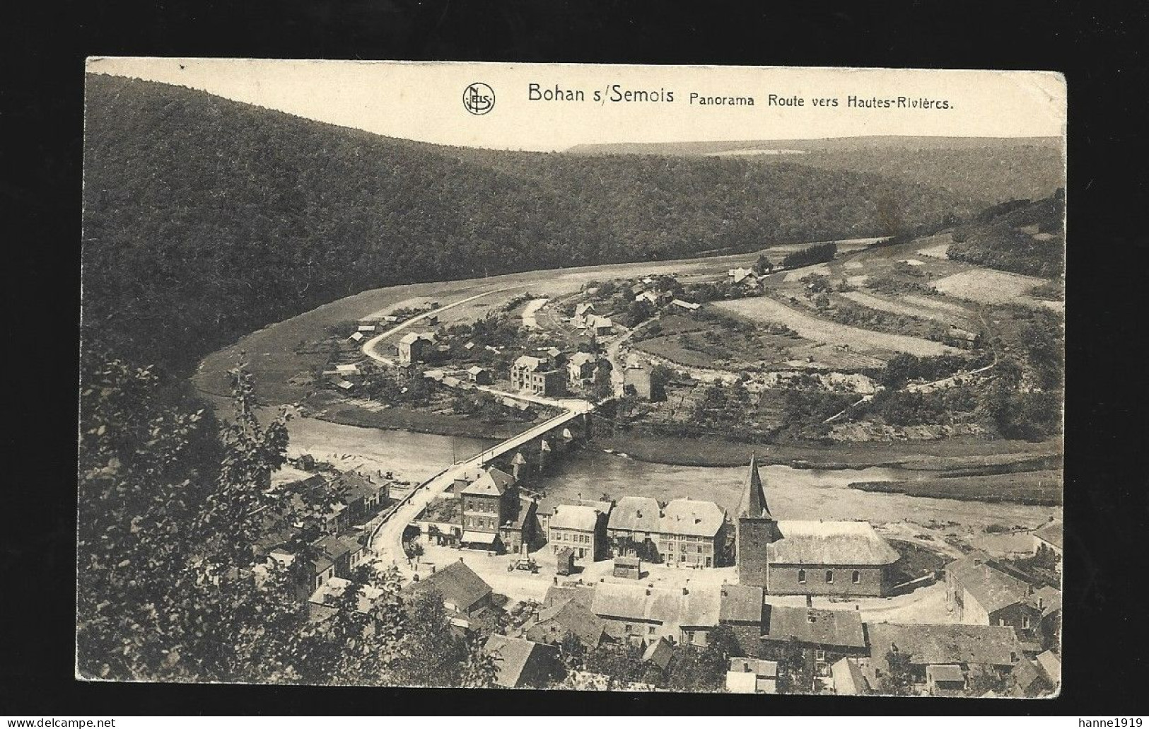 Bohan Sur Semois Panorama Route Vers Hautes Rivières Cachet 1925 Bohan Htje - Vresse-sur-Semois