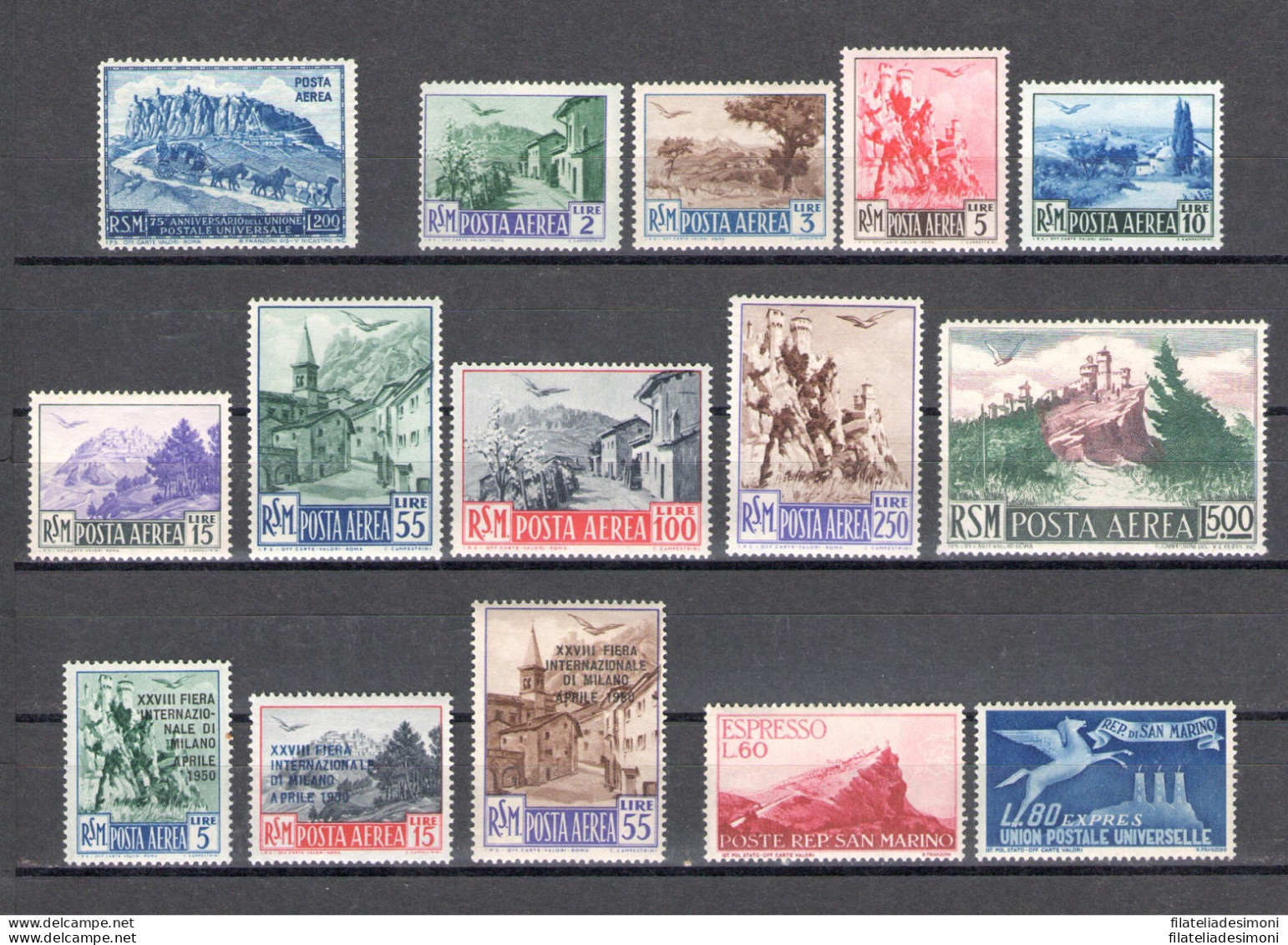 1950 San Marino , Annata Completa , Francobolli Nuovi , 15 Valori - MNH** - Full Years