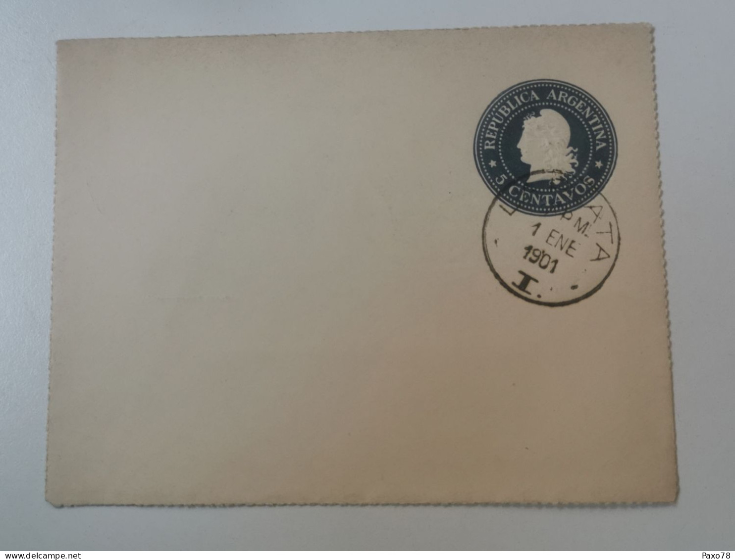Feliz Ano Nuevo 1901, 5 Centavos Oblitéré - Postal Stationery