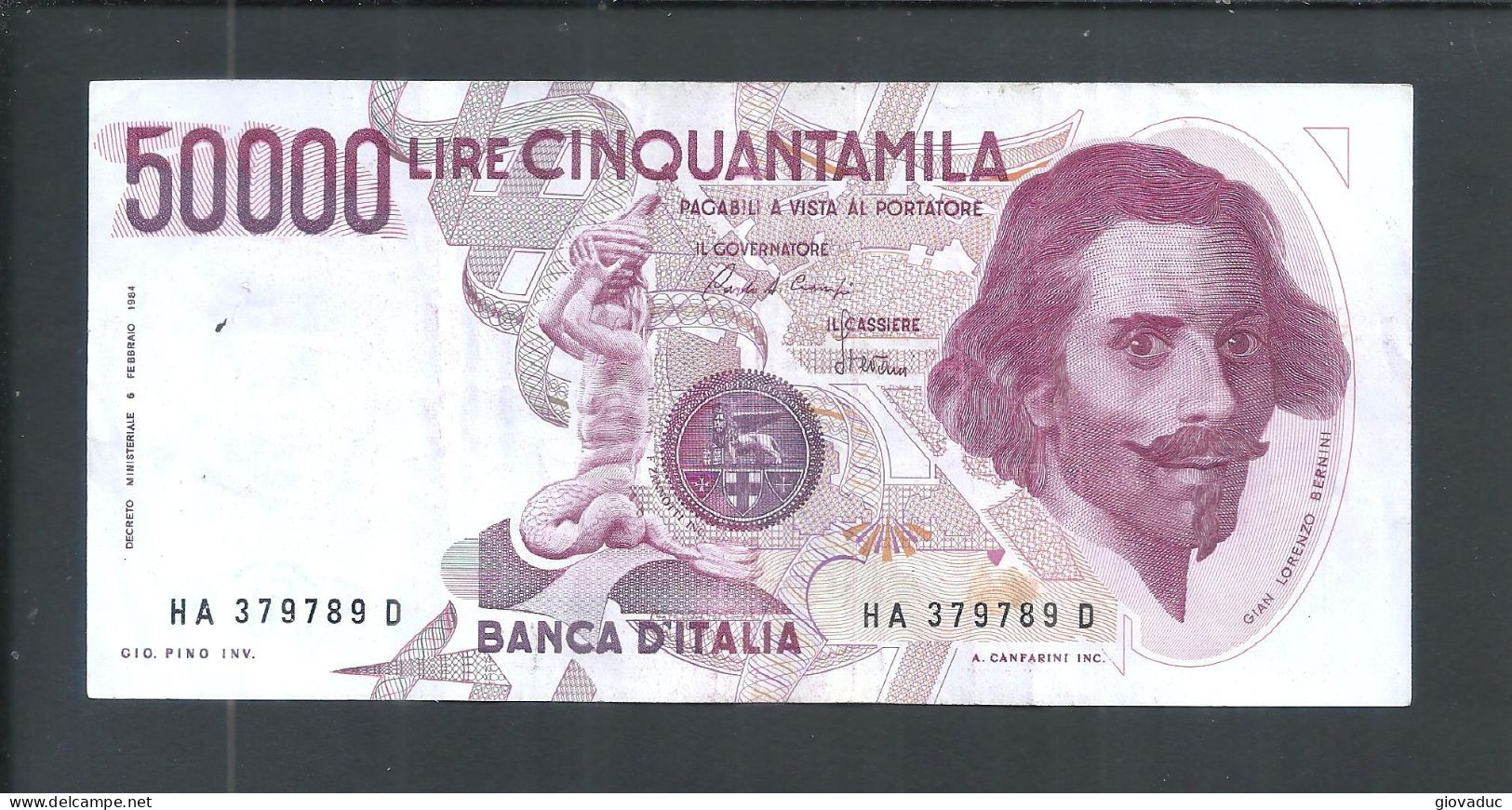 - Banconota Italia 50.000 Lire  - Bernini 1° Tipo 06/02/1984 - 50.000 Lire