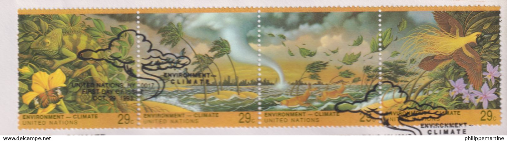 Nations Unies 1993 - YT 645 à 648 (o) Sur Fragment - Used Stamps