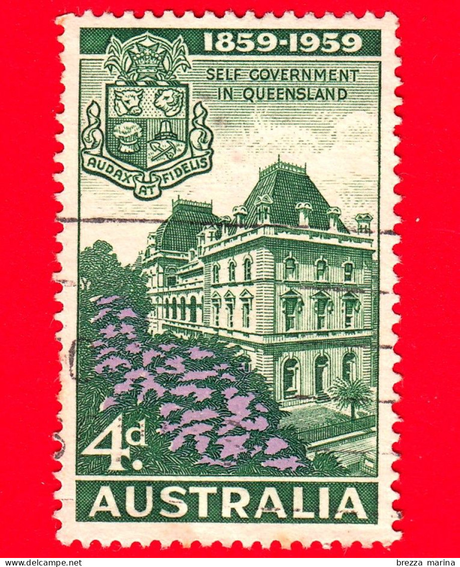 AUSTRALIA - Usato - 1959 - Centenario Dell'autogoverno Del Queensland - Self-Government - 4 - Used Stamps