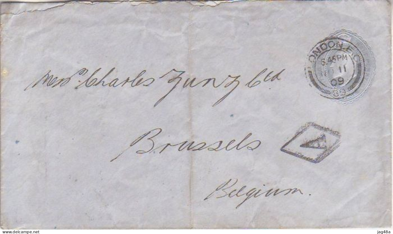 UNITED KINGDOM. 1909/London, Two-penny PS Envelope/National Bank Of India. - Cartas & Documentos