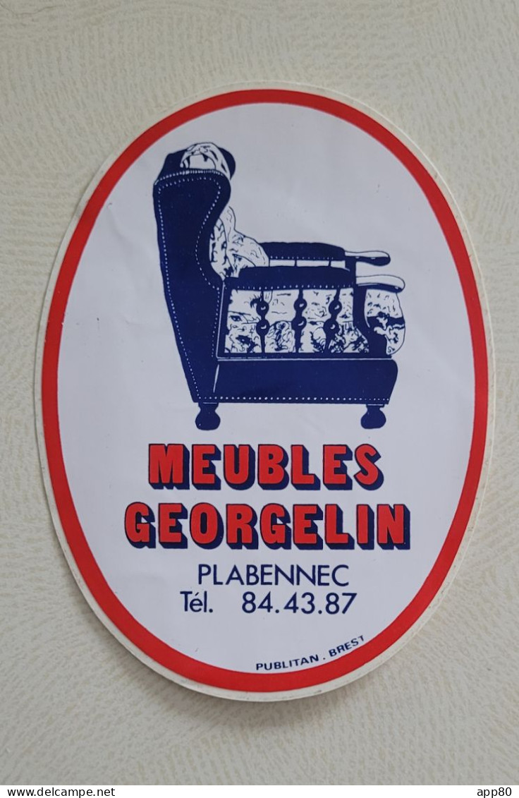 Autocollant Vintage Meubles Georgelin à Plabennec Fauteuil - Autocollants