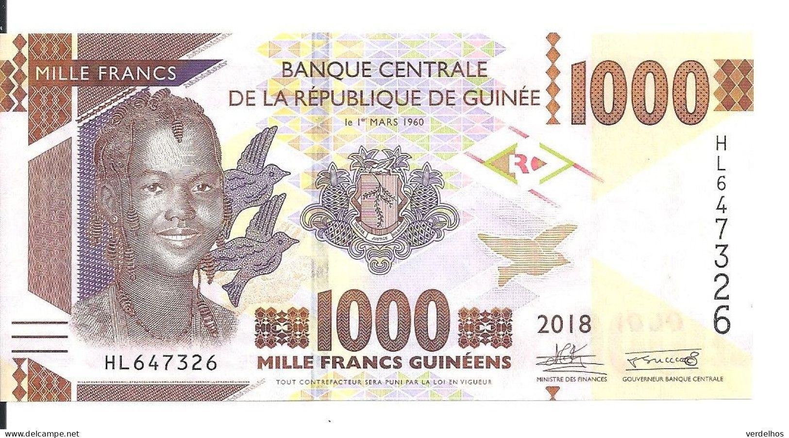 GUINEE 1000 FRANCS 2018 UNC P 48 C - Guinée