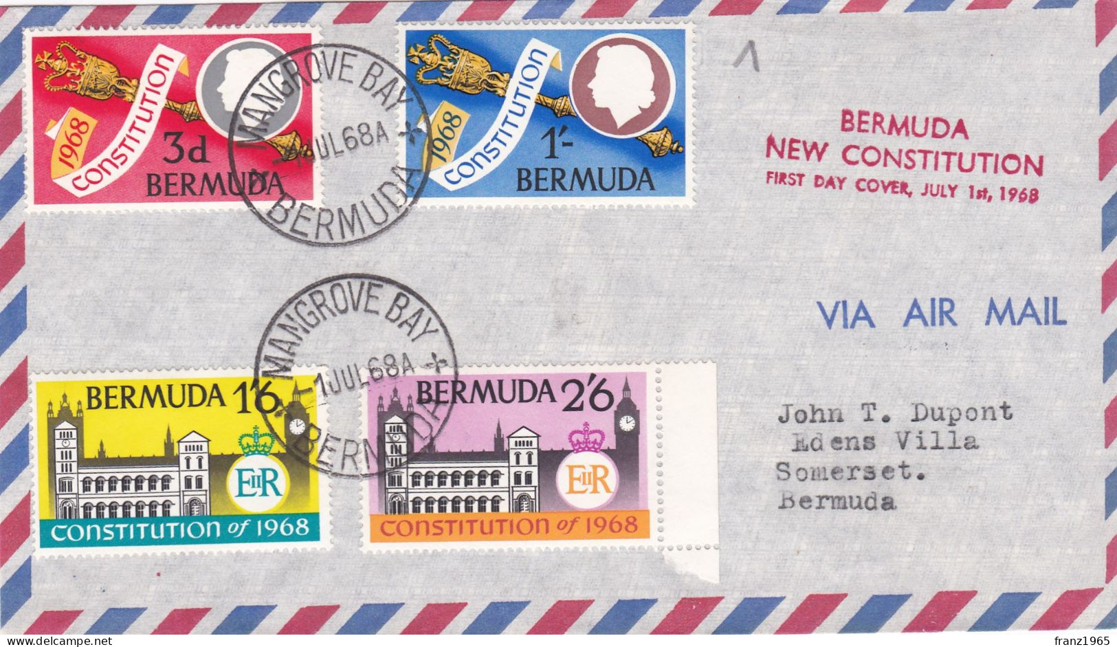 New Constitution - 1968 - FDC - Bermuda