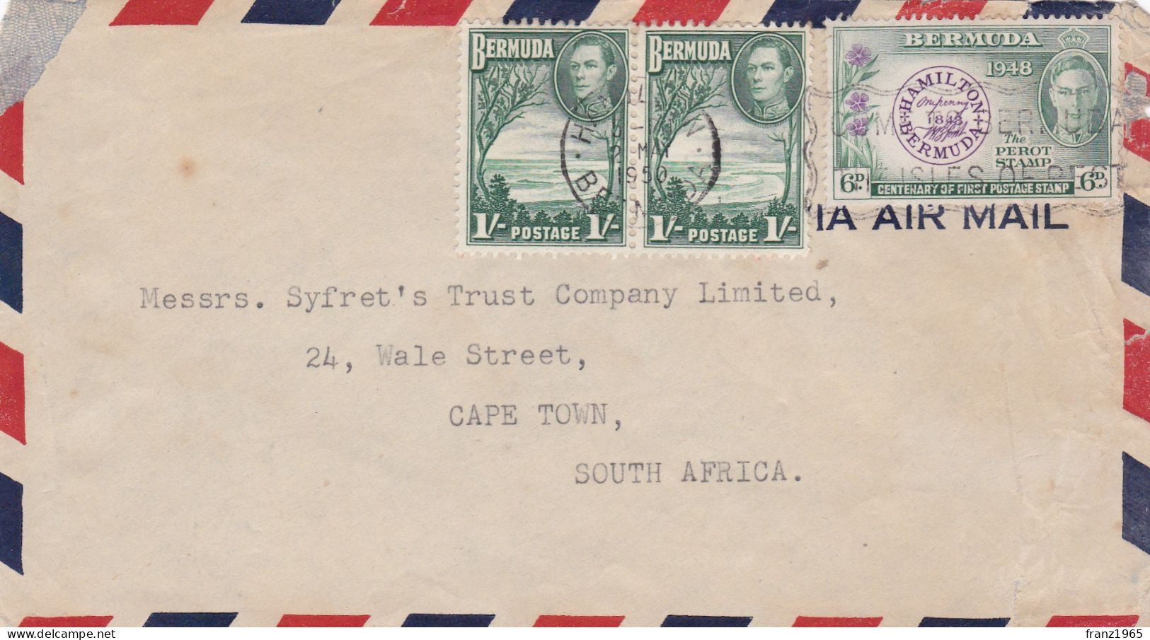 From Bermuda To South Africa - 1950 - Bermuda
