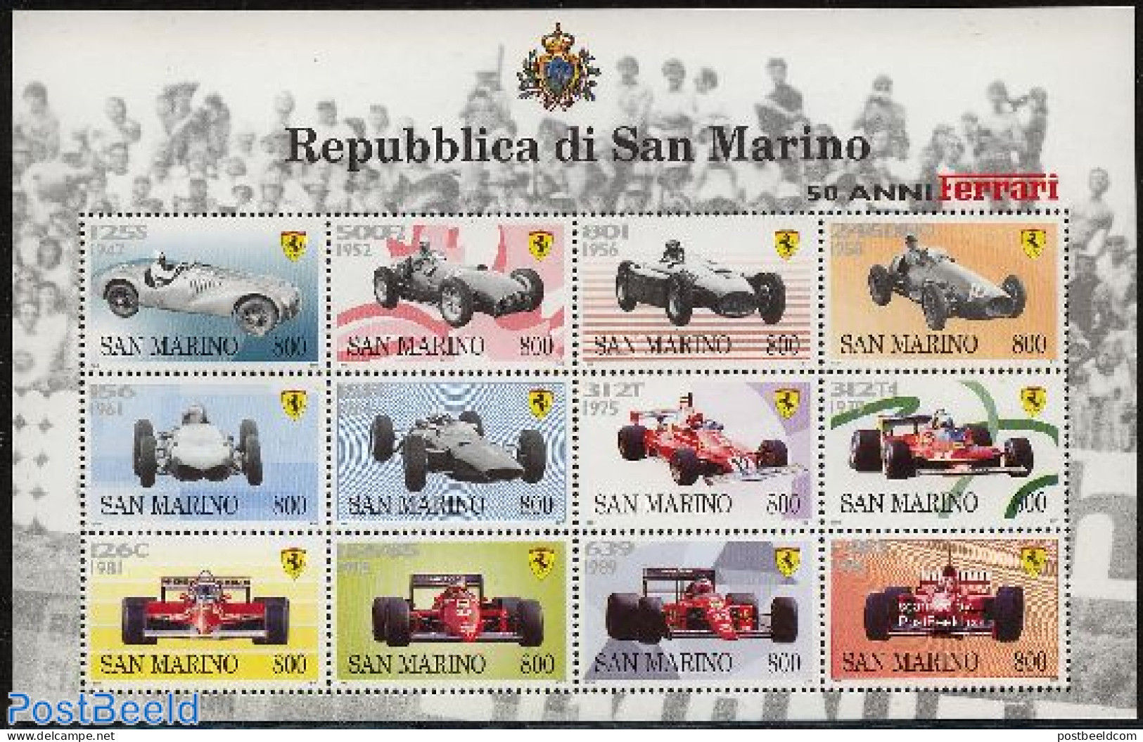 San Marino 1998 Ferrari 12v M/s, Mint NH, Sport - Transport - Autosports - Sport (other And Mixed) - Automobiles - Fer.. - Neufs