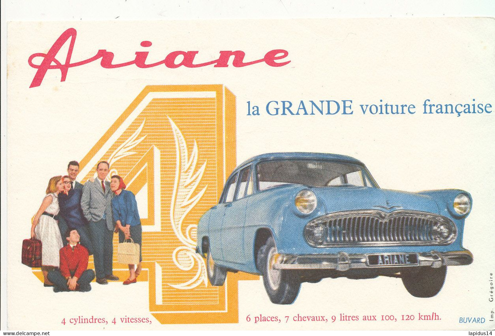 BU 2803 -  BUVARD   ARIANE  LA GRANDE VOITURE FRANCAISE - Automobil