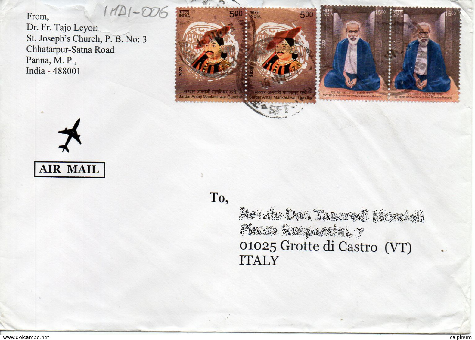 Philatelic Envelope With Stamps Sent From INDIA To ITALY - Cartas & Documentos