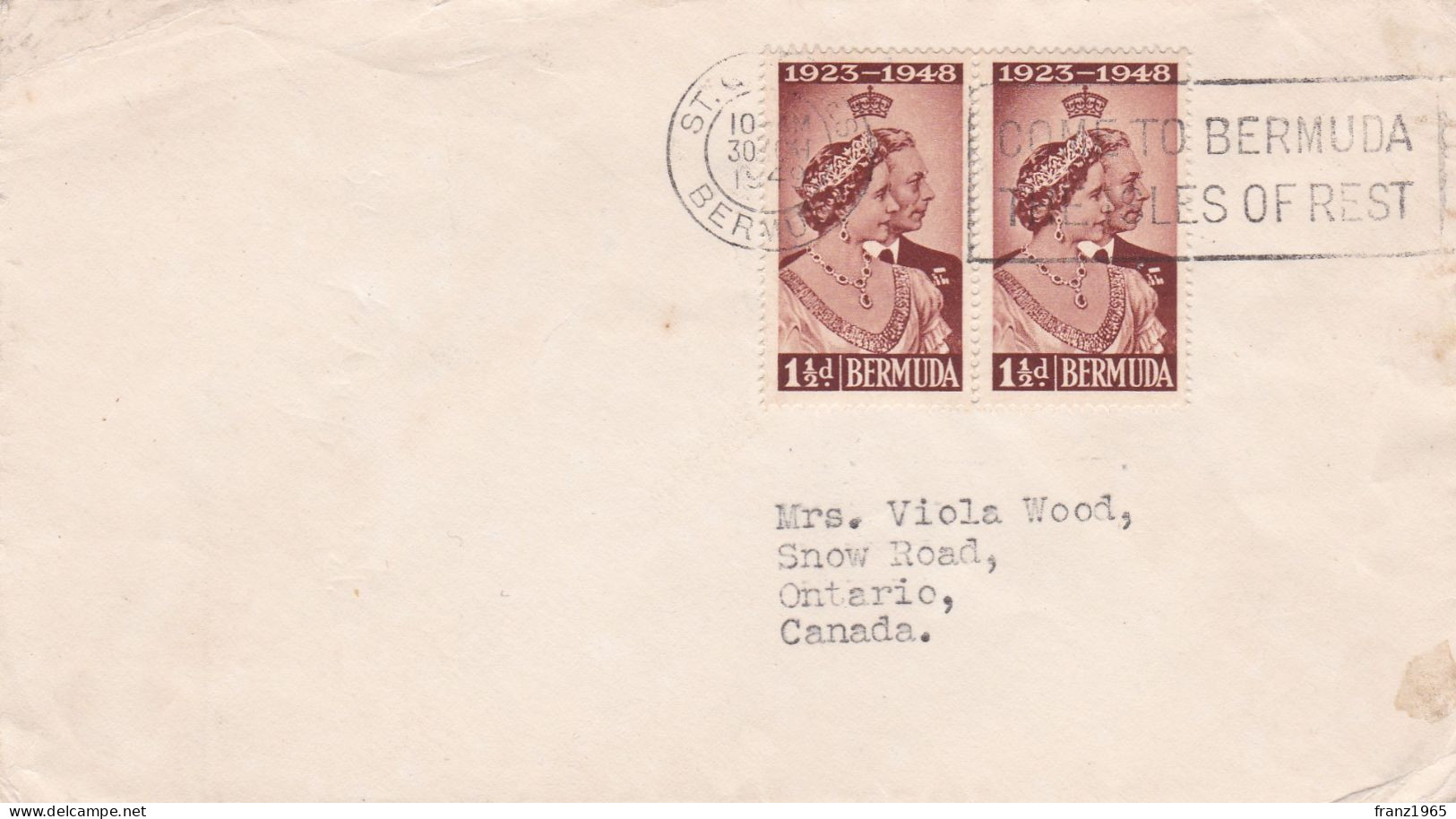 From Bermuda To Canada - 1949 - Bermudes