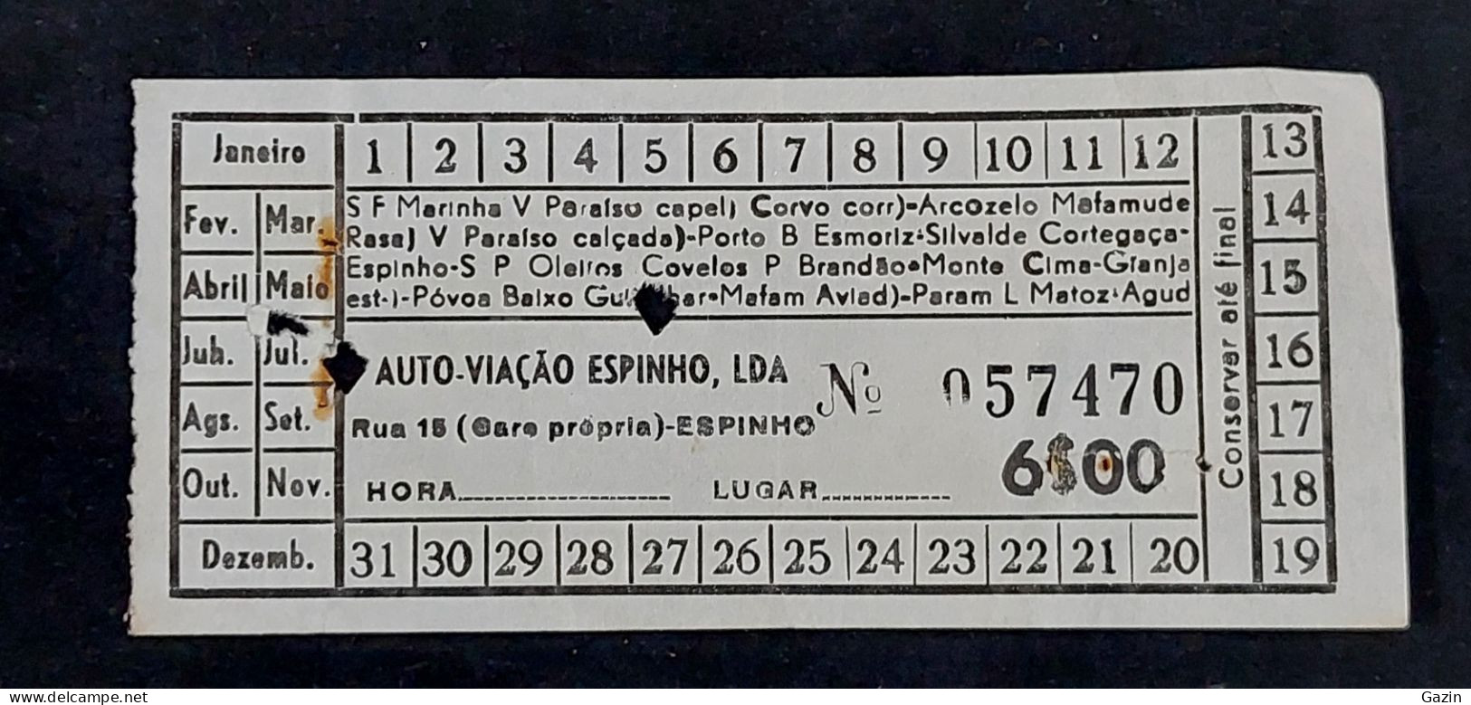 C7/2 - Senha * Auto Aviação Espinho * Portugal - Sonstige & Ohne Zuordnung