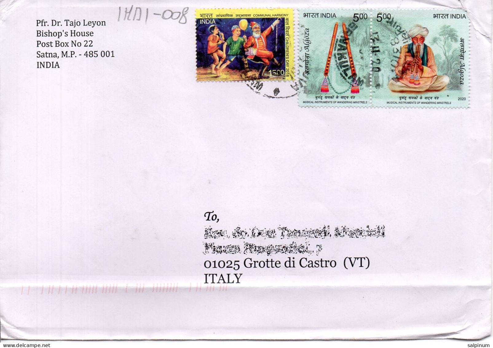 Philatelic Envelope With Stamps Sent From INDIA To ITALY - Covers & Documents