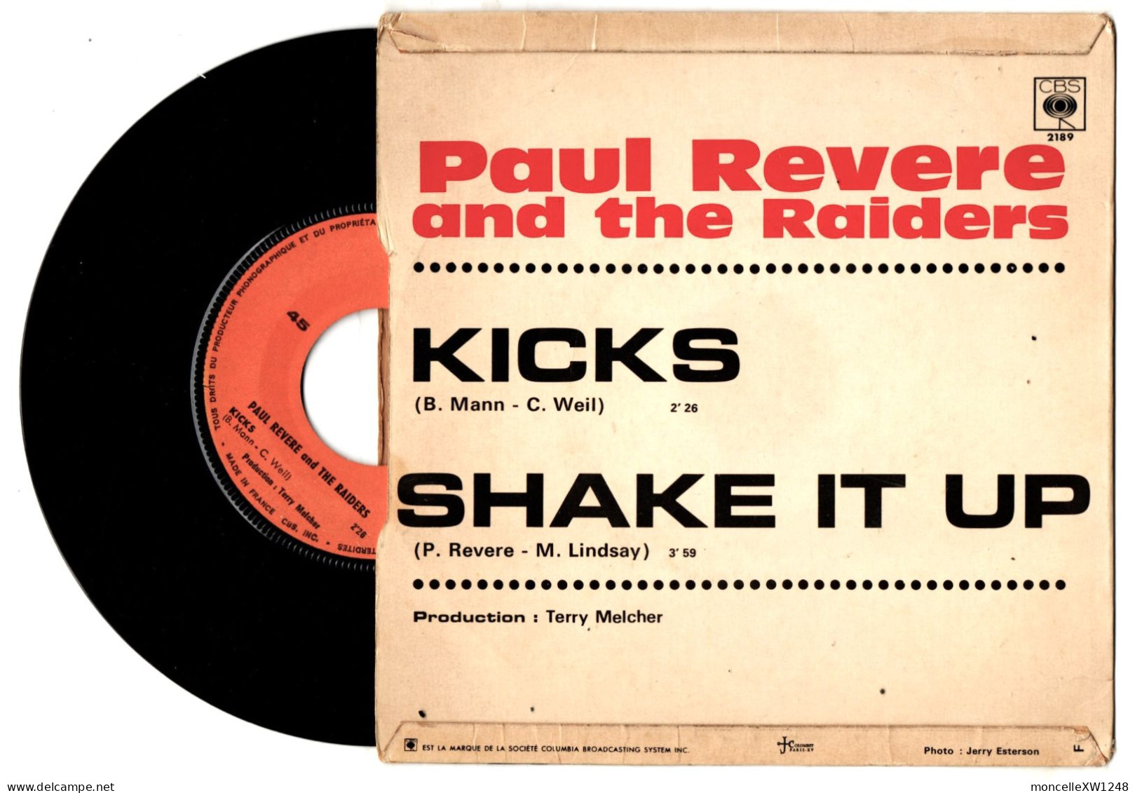 Paul Revere And The Raiders - 45 T SP Kicks (1966 - France) - Rock