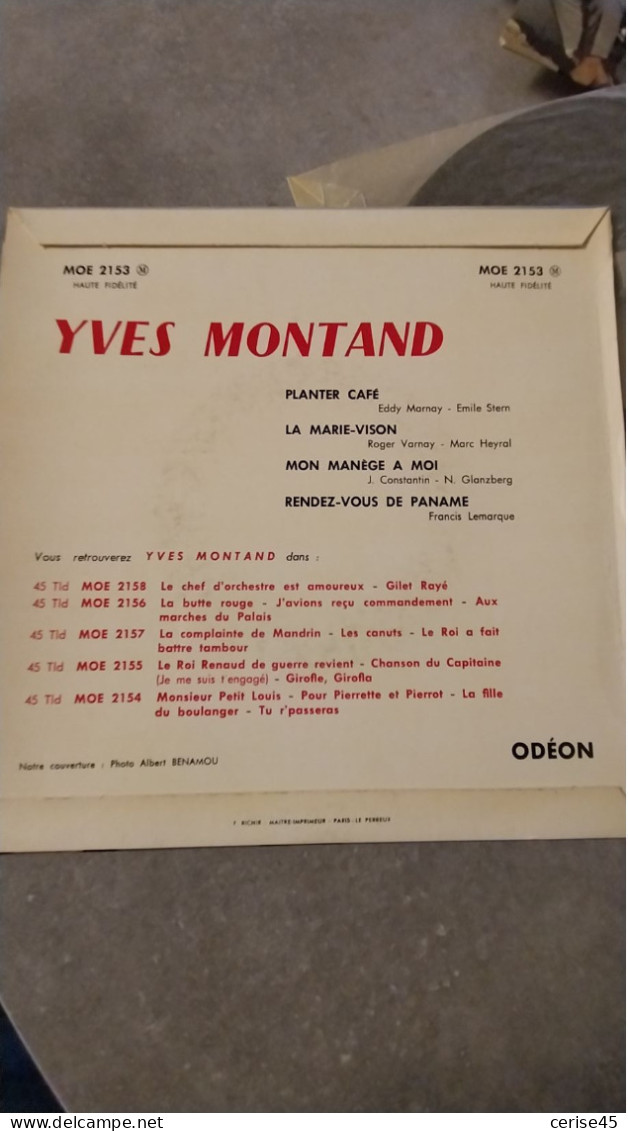 45 TOURS YVES MONTANT PLANTER CAFE..LA MARIE VISON - Andere - Franstalig