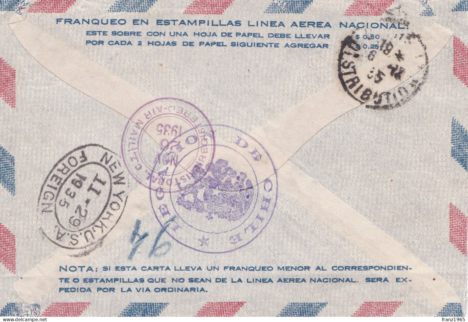 From Bolivia To France - 1935 - Bolivie