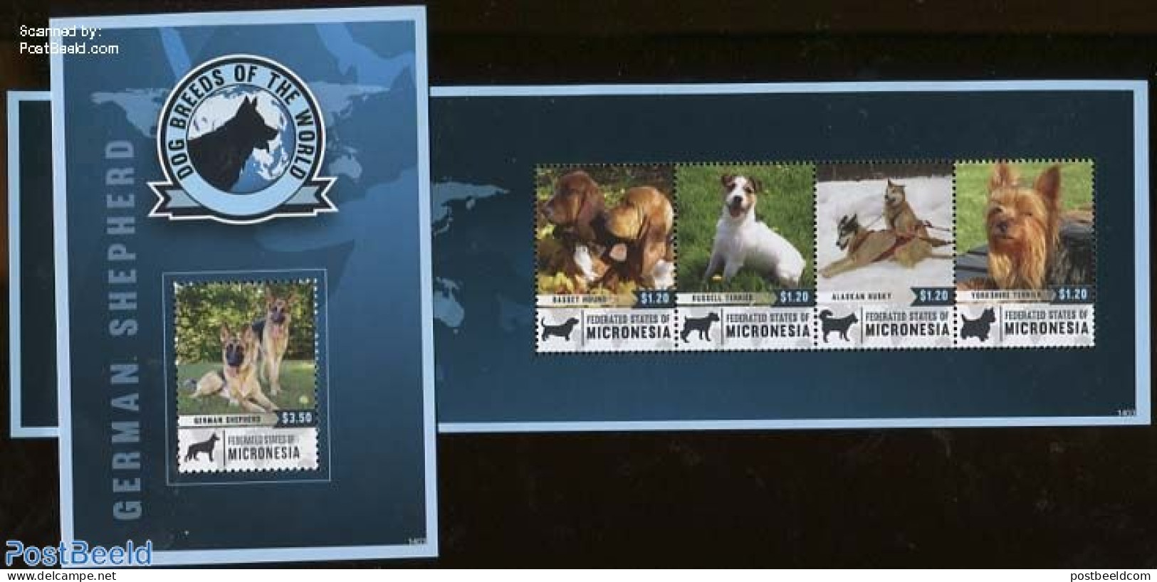 Micronesia 2014 Dog Breeds Of The World 2 S/s, Mint NH, Nature - Dogs - Mikronesien