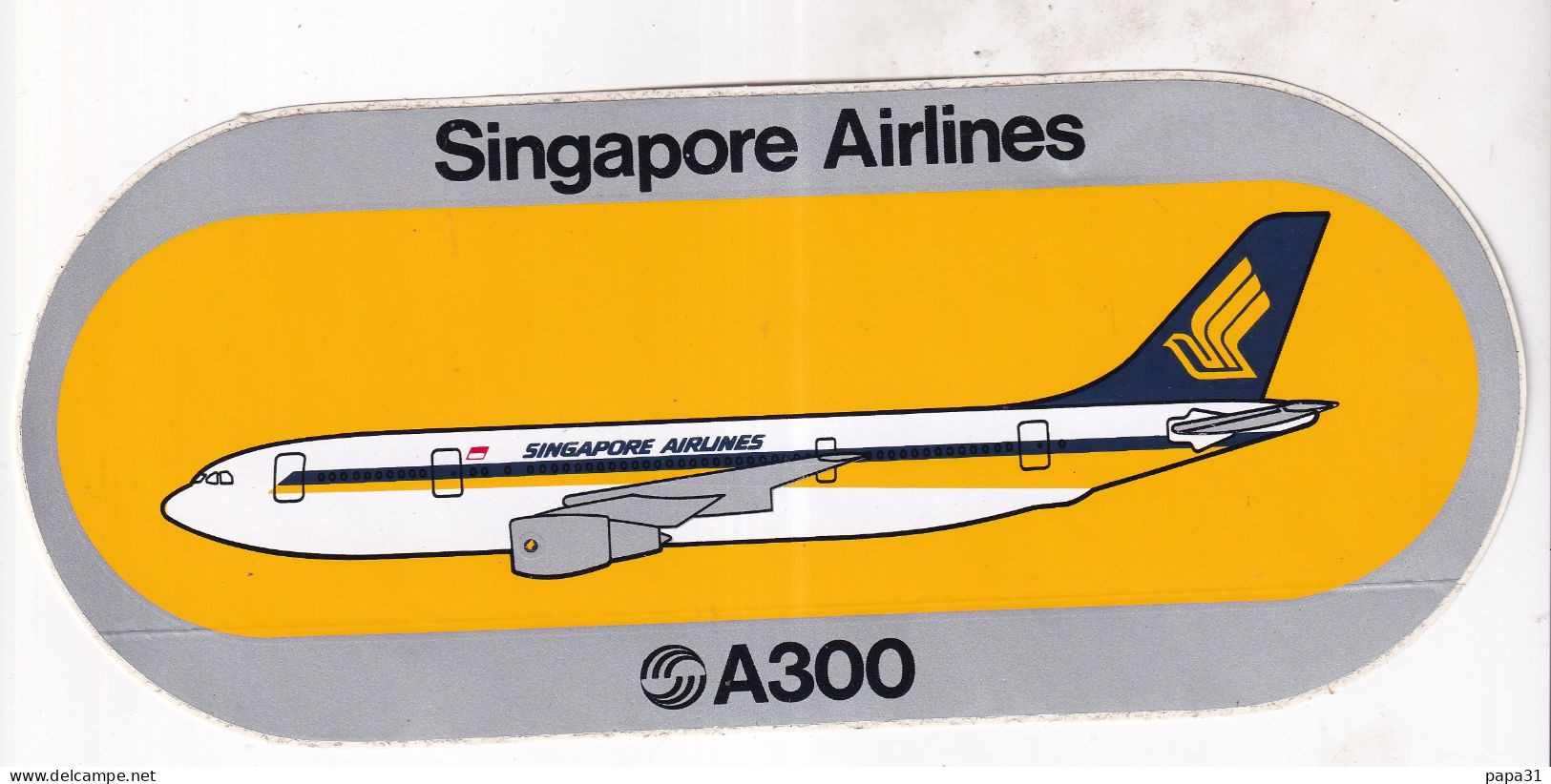 Autocollant Avion -   Singapore Airlines  A300 - Adesivi