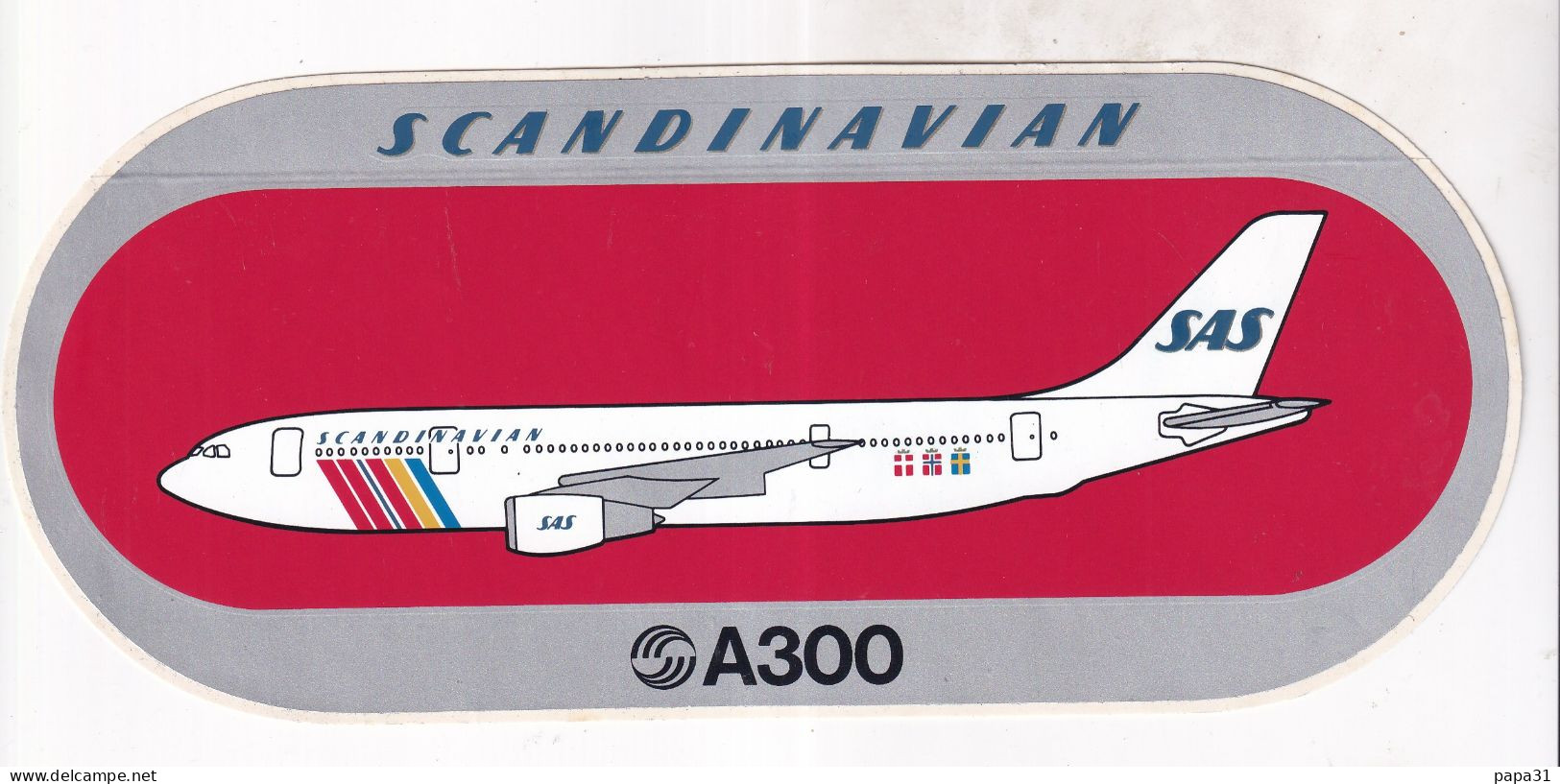 Autocollant Avion -   SCANDINAVIAN  A300 - Autocollants