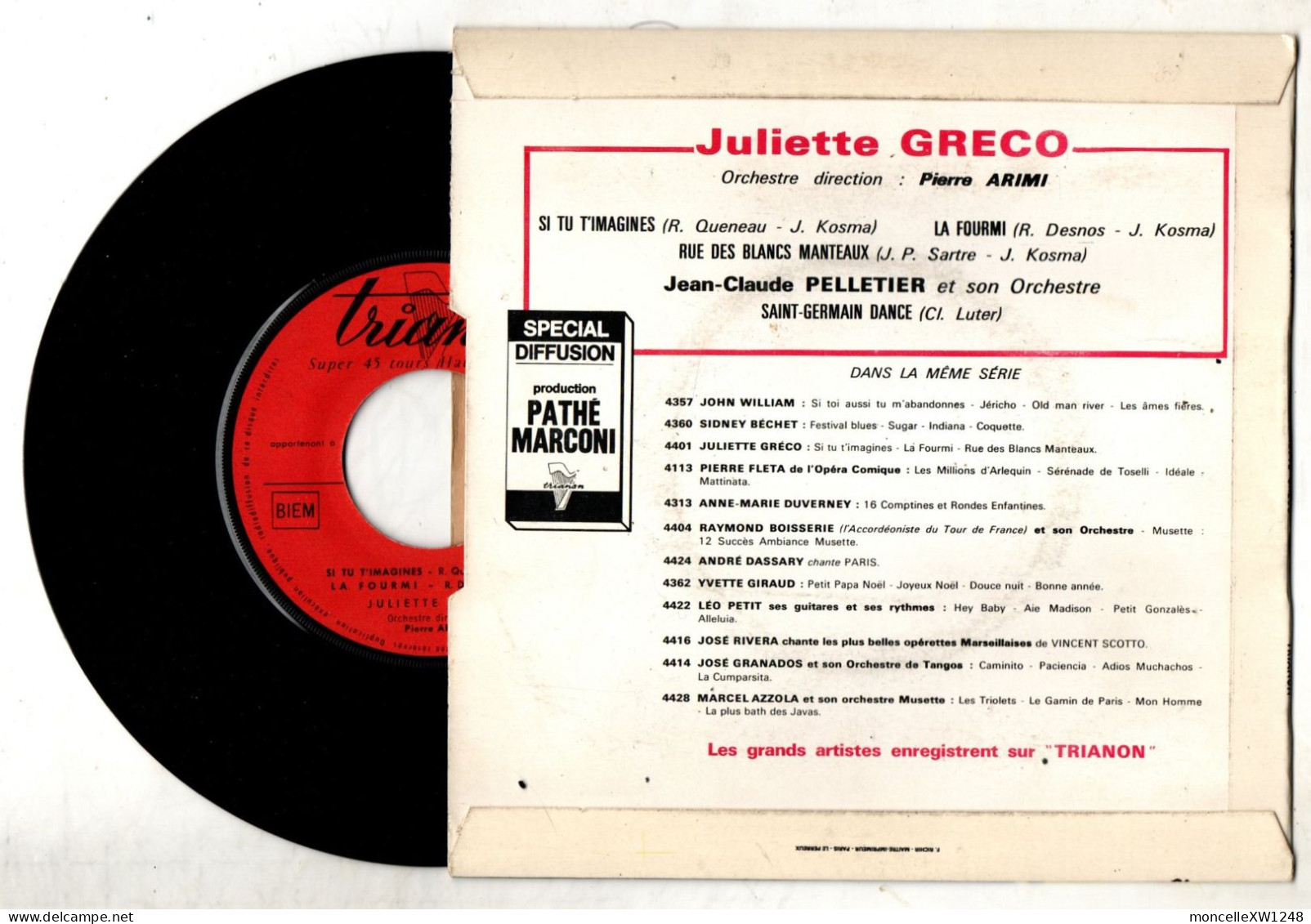 Juliette Gréco - 45 T EP Si Tu T'imagines (1963) - 45 Toeren - Maxi-Single