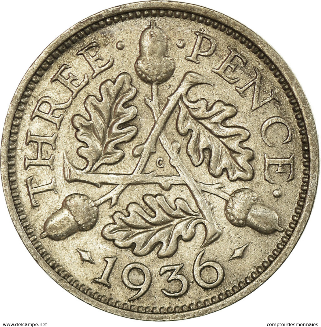 Monnaie, Grande-Bretagne, George V, 3 Pence, 1936, TTB, Argent, KM:831 - F. 3 Pence