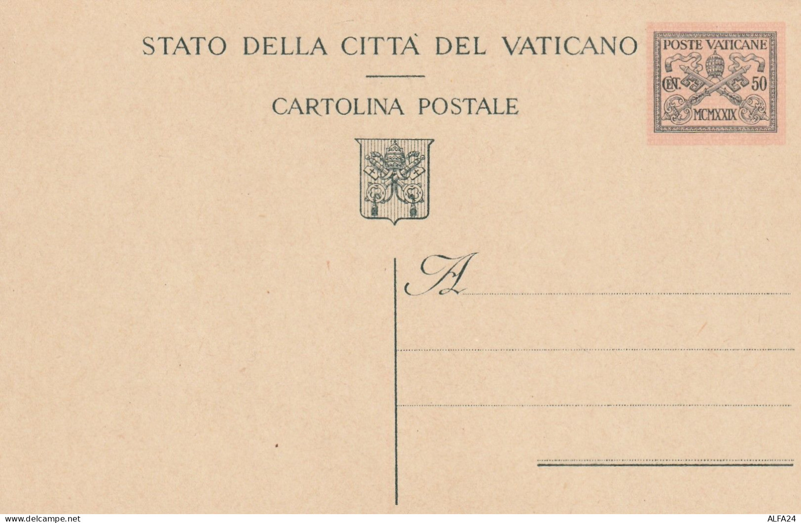 INTERO POSTALE VATICANO C.50 NUOVO  (XA134 - Interi Postali