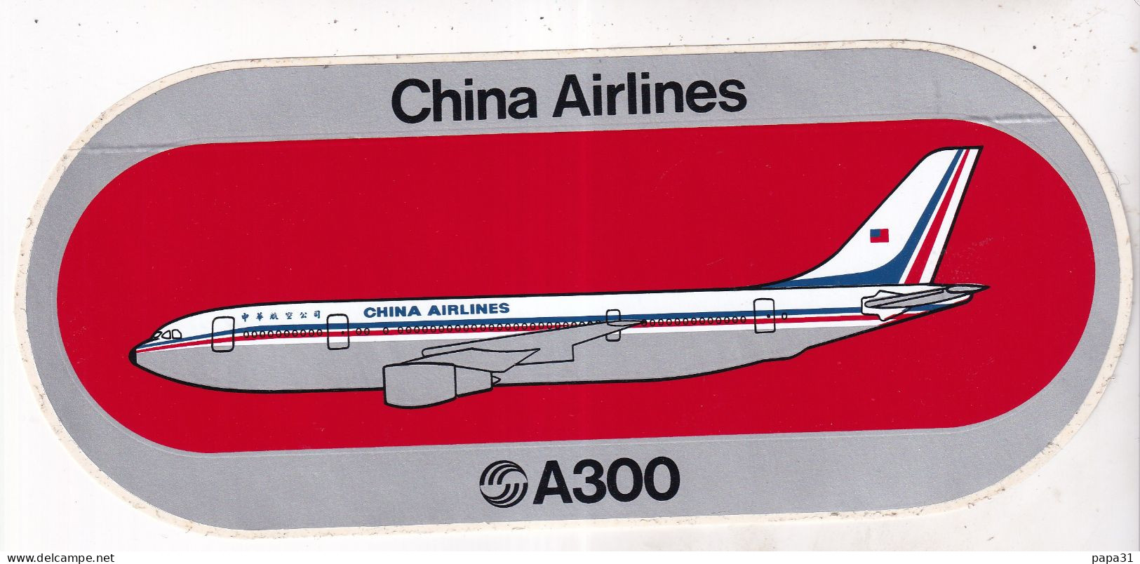 Autocollant Avion -  China Airlines  A300 - Stickers
