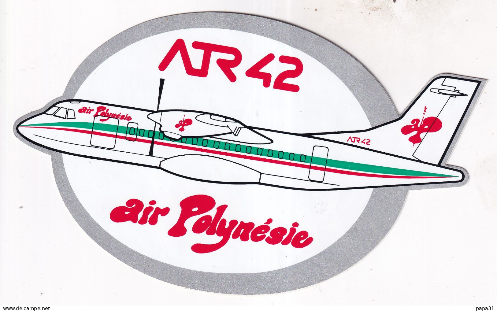 Autocollant Avion -  ATR 12  Air Polynésie - Stickers