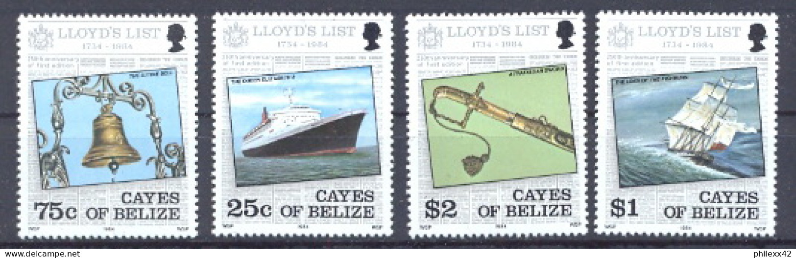 Cayes Du Belize 375 - N° 10/13 Bateau (bateaux Ship Ships) LLOYD Série Cote 6 Euros MNH ** - Belize (1973-...)