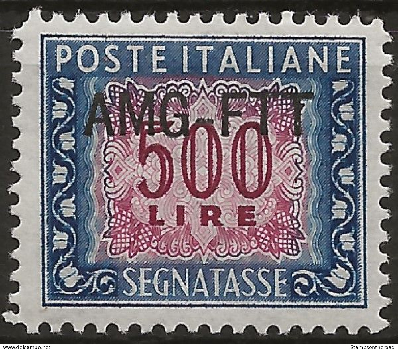 TZAS28N - 1949/54 Trieste Zona A, Sass. Nr. 28, Segnatasse, Francobollo Nuovo Senza Linguella **/ - Strafport