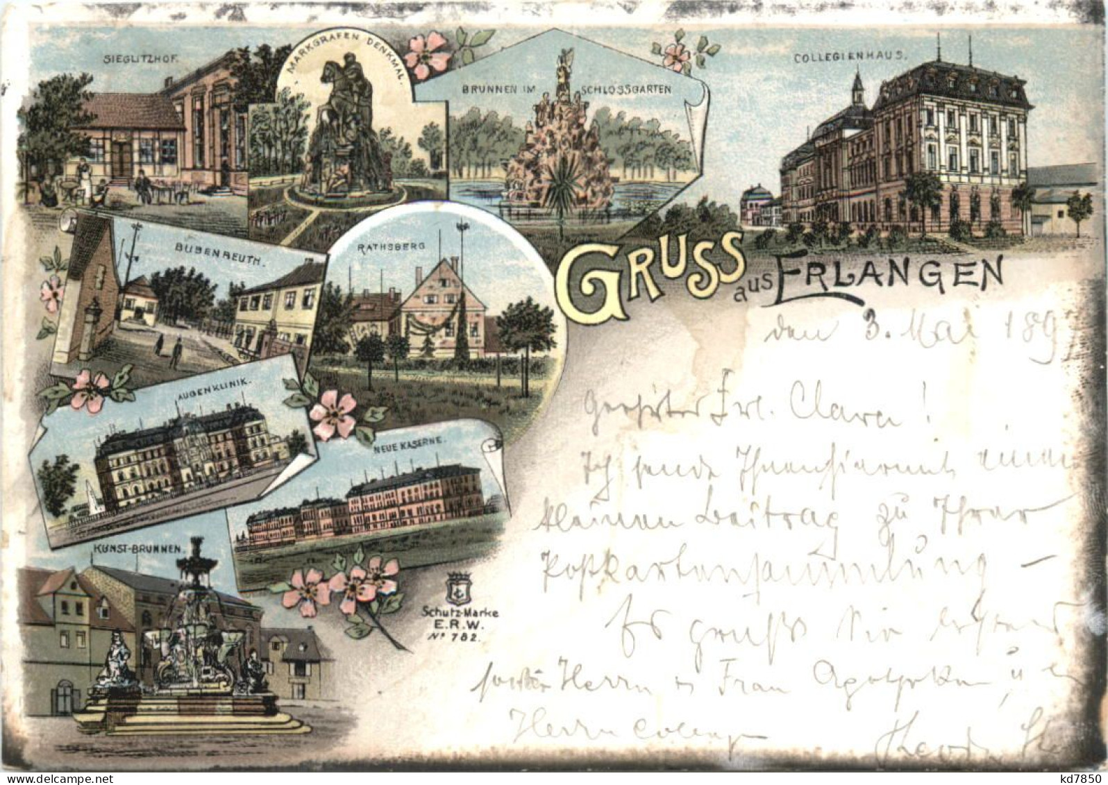 Gruss Aus Erlangen - Litho - Erlangen