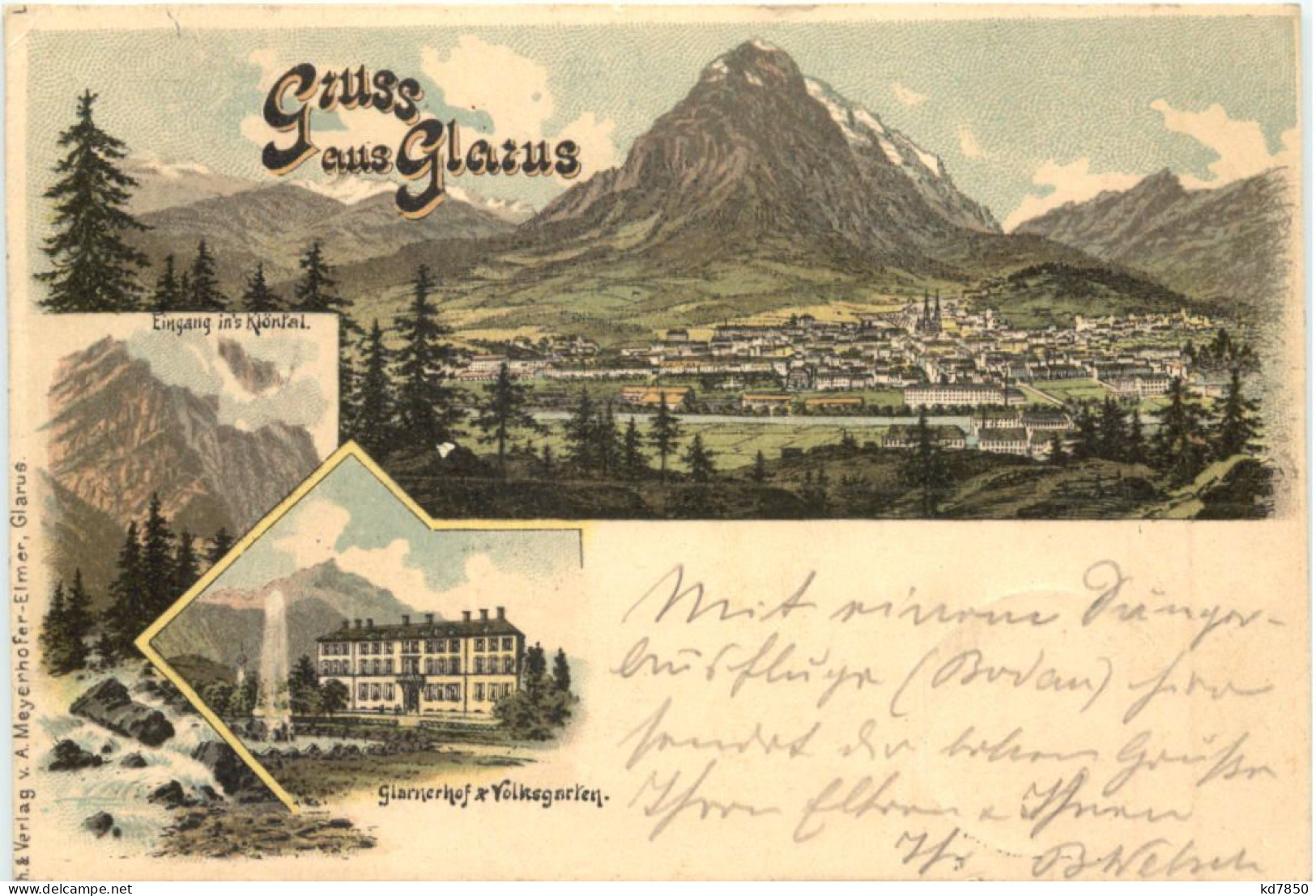 Gruss Aus Glarus - Litho - Glarus Nord