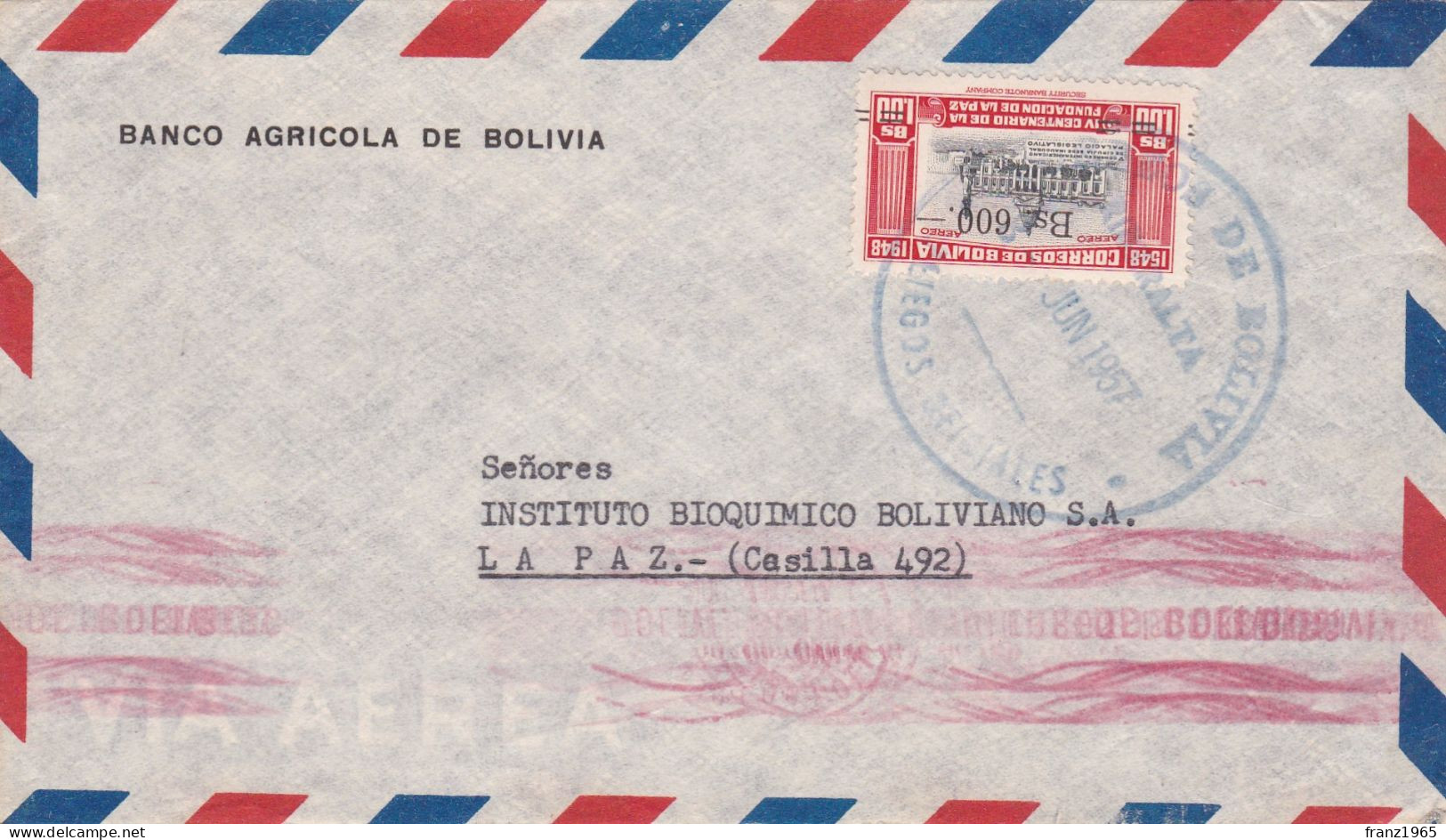 Banco Agricola De Bolivia - 1957 - Bolivie