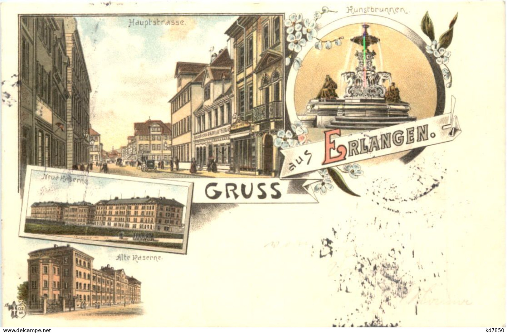 Gruss Aus Erlangen - Litho - Erlangen