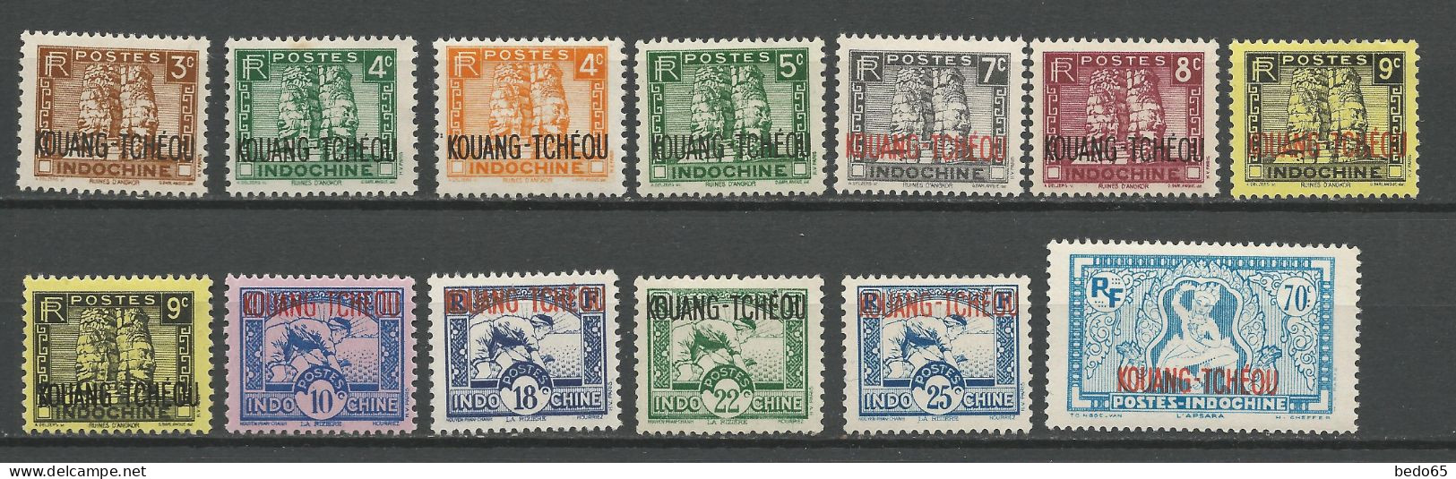 KOUANG-TCHEOU N° 125 à 134 NEUF* AVEC OU TRACE DE CHARNIERE  / Hinge  / MH - Unused Stamps