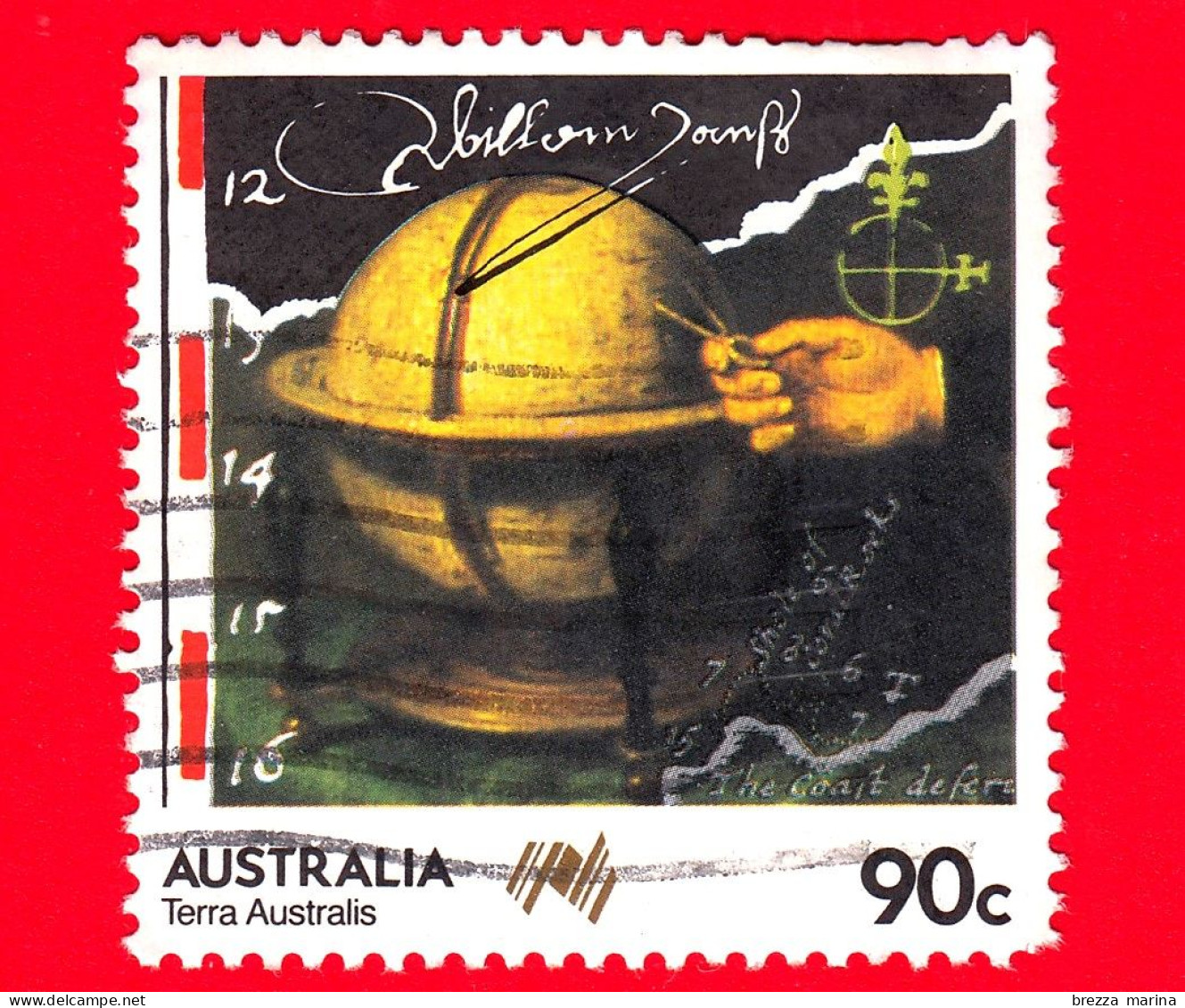 AUSTRALIA - Usato - 1985 - Bicentenario Dell'insediamento Australiano - Navigatori - Globo E Mano - 90 - Used Stamps